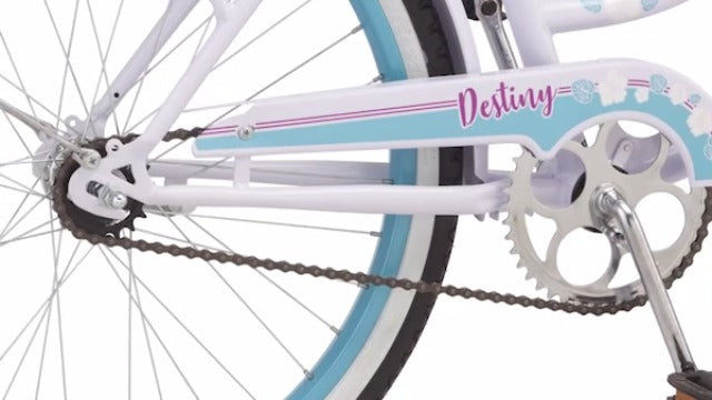 Schwinn Destiny and Baywood Beach Cruiser Bike, for Adult Men Women Boys Girls Ages 8 and Up, Single Speed Drivetrain, Rear Rack Ready, 24 or 26 Inch Wheels Options