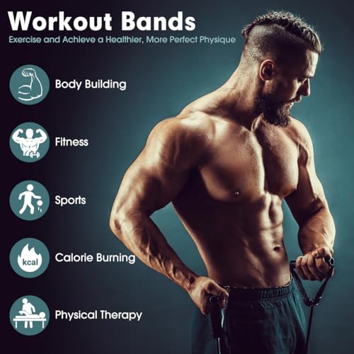 Heavy Resistance Bands 150-300LBS, Exercise Bands with Handles Weight Exercise Bands for Men Women,Workout Bands for Strength Training,Gym Home Equipment