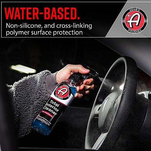 Adam's Polishes Total Interior Cleaner & Protectant (16oz), Quick Detailer & SiO2 Protection, Ceramic Infused UV Protection, Anti-Static, OEM Finish, For Leather, Vinyl, Plastics, Glass & More