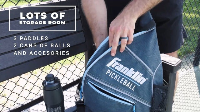 Franklin Sports Pickleball Bags - Pickleball Sling Bag Backpack for Gear + Equipment - Pickleball Bag for Men + Women - Holds Paddles, Pickleballs + Accessories - Official US Open Pickleball Bag