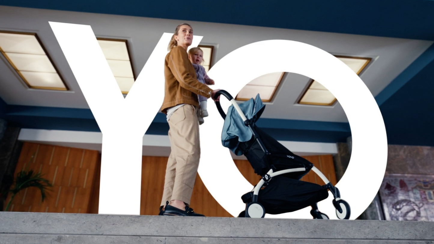 BABYZEN YOYO2 Stroller - Lightweight & Compact - Includes Black Frame, Black Seat Cushion + Matching Canopy - Suitable for Children Up to 48.5 Lbs