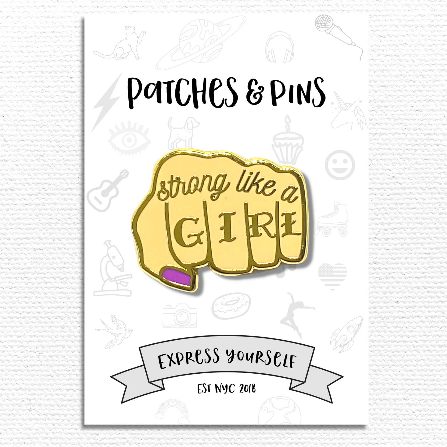 Strong Like a Girl Enamel Pin