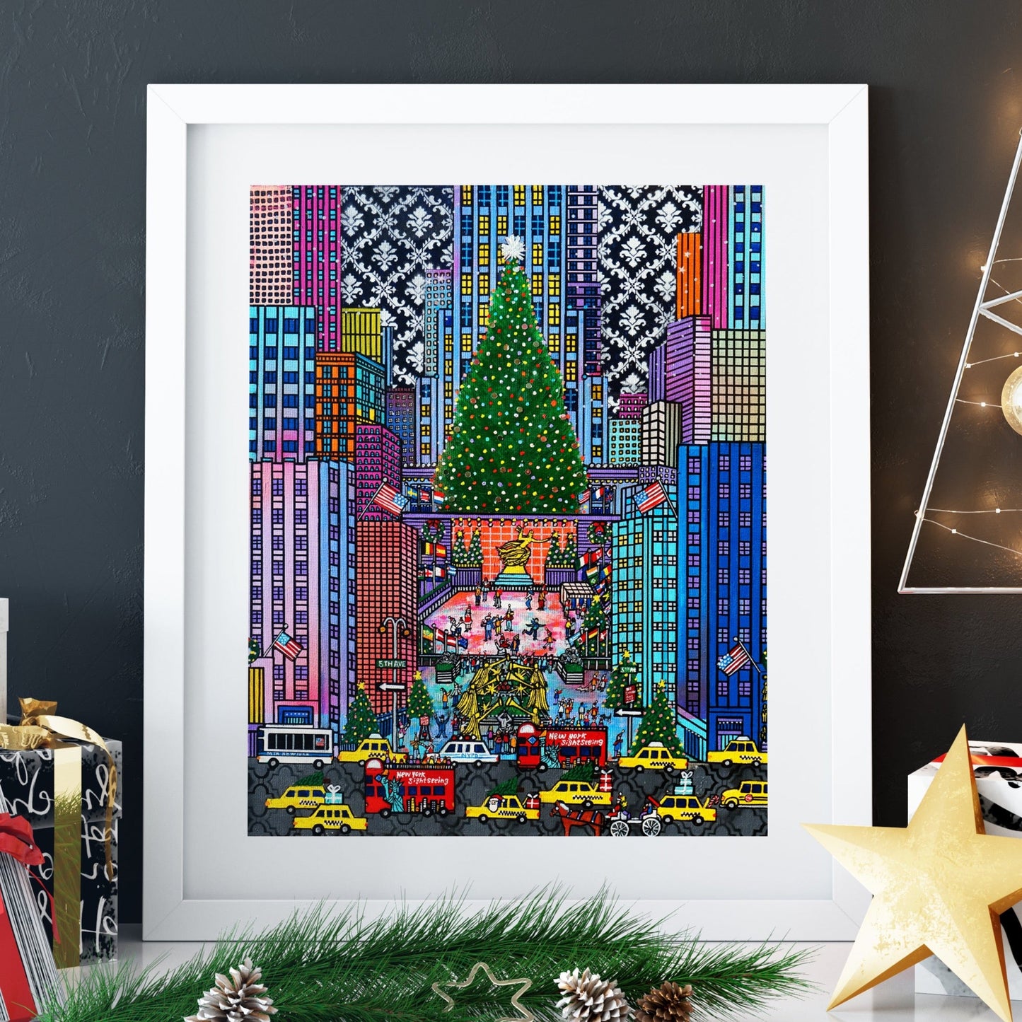 Merry Christmas in NYC" Rockefeller center New York