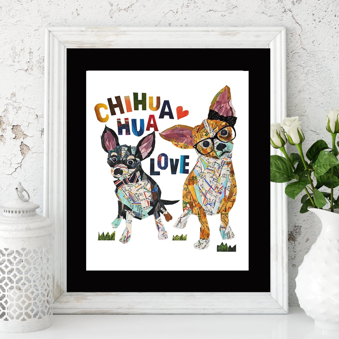 Map dog Chihuahua Art print
