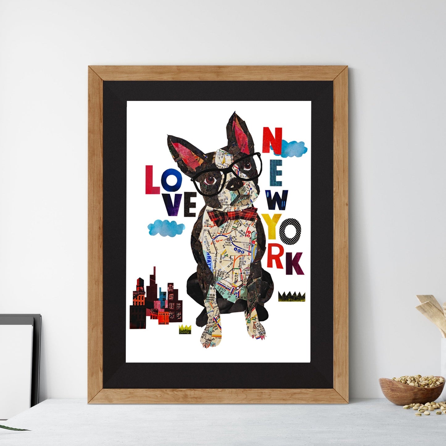 Map dog Boston Terrier