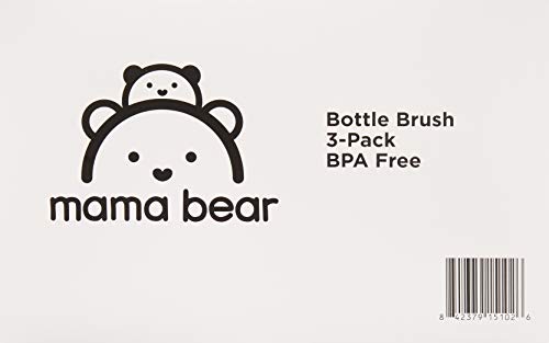 Amazon Brand - Mama Bear Bottle Brush (Pack of 3), White