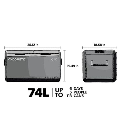 Dometic CFX3 75-Liter Dual Zone Portable Refrigerator and Freezer, Powered by AC/DC or Solar…