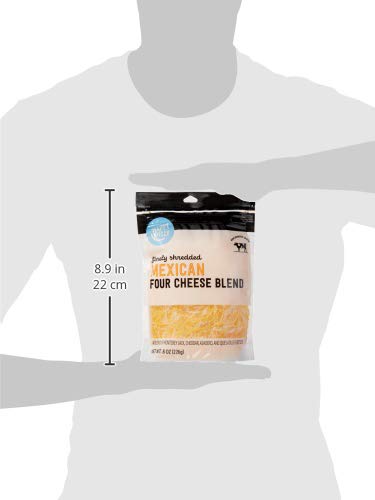 Amazon Brand - Happy Belly Shredded Mexican Four Cheese Blend, 8 oz