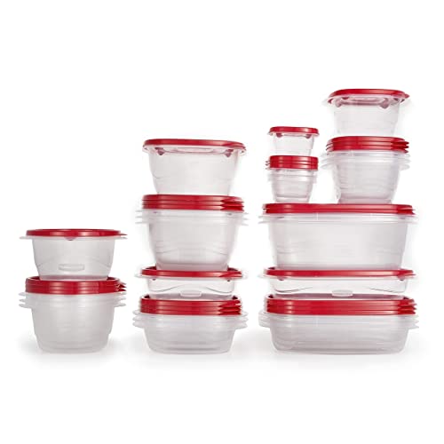 Rubbermaid TakeAlongs Food Storage Containers, Set of 26, Red