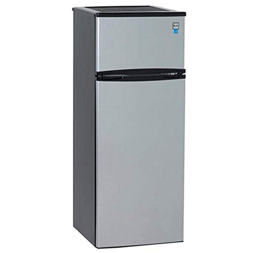 Avanti RA7316PST 2-Door Apartment Size Refrigerator, Black with Platinum Finish, 7.4 cubic feet