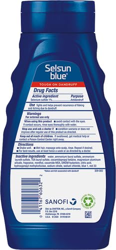 Selsun Blue Medicated Anti-dandruff Shampoo with Menthol, 11 fl. oz., Maximum Strength, Selenium Sulfide 1%