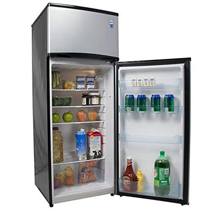 Avanti RA7316PST 2-Door Apartment Size Refrigerator, Black with Platinum Finish, 7.4 cubic feet