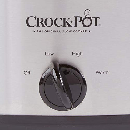 Crock-Pot 7 Quart Oval Manual Slow Cooker, Stainless Steel (SCV700-S-BR)