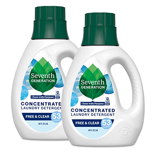 Seventh Generation Concentrated Laundry Detergent Liquid Free & Clear Fragrance Free 40 Fl Oz (Pack of 2)