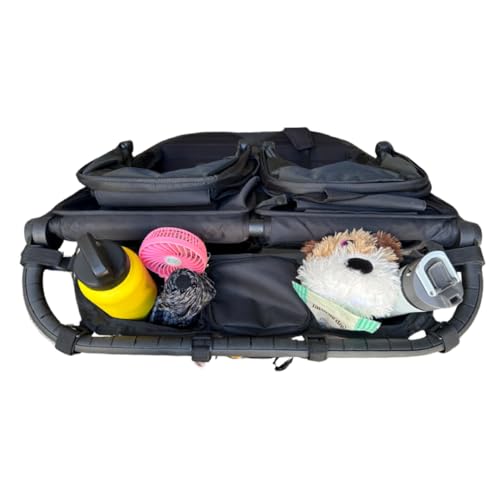 Double Stroller Organizer for Bob Duallie and Baby Jogger City Mini GT Black