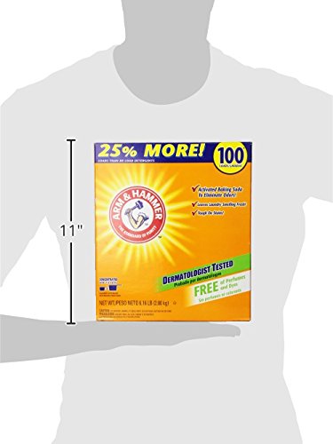 Arm & Hammer Laundry Detergent, Free of Perfume & Dyes, Powder, 100 Loads, 6.16 lb