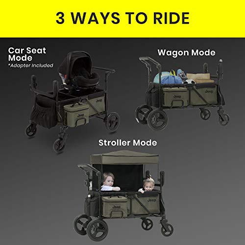 Jeep Deluxe Wrangler Stroller Wagon with Cooler Bag and Parent Organiz Kewlstreet