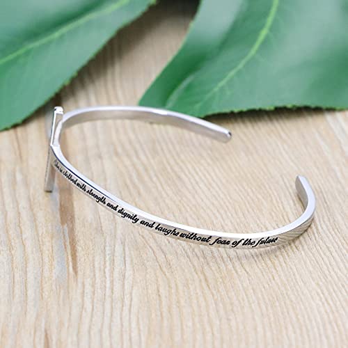 𝐂𝐫𝐨𝐬𝐬 𝐁𝐫𝐚𝐜𝐞𝐥𝐞𝐭 Religious Cuff Bangle 𝐁𝐢𝐛𝐥𝐞 𝐕𝐞𝐫𝐬𝐞 Christian Gifts Jewelry for 𝐖𝐨𝐦𝐞𝐧