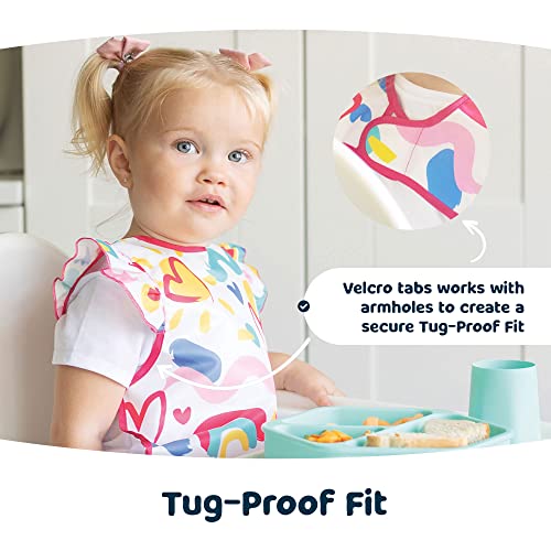 Tiny Twinkle Mess Proof Baby Bib - Waterproof Toddler and Baby Apron Bib - Machine Washable - PFAS and BPA Free