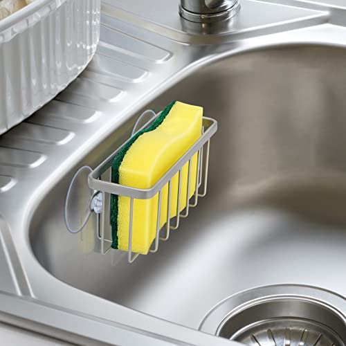 Sponge Holder for Kitchen Sink, Kitchen Sink Sponge Holder, Kitchen Sink Caddy,Dish Sponge Holder （Mat Silver）