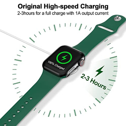 𝟐𝟎𝟐𝟒 𝐔𝐩𝐠𝐫𝐚𝐝𝐞𝐝 for Apple Watch Charger Magnetic Fast Charging Cable [Portable] Magnetic Wireless Charging Compatible with iWatch Series Ultra/9/8/7/6/SE/SE2/5/4/3/2-[3.3FT] White