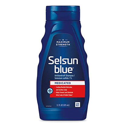 Selsun Blue Medicated Anti-dandruff Shampoo with Menthol, 11 fl. oz., Maximum Strength, Selenium Sulfide 1%