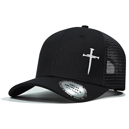 Christian Hats for Men Women,Jesus 3 Nail Cross Hat Religious Best Gifts for Birthday/Christmas