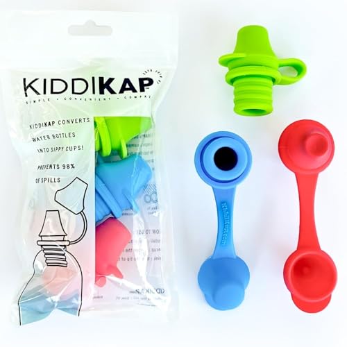 No Spill Silicone Bottle Topper Spout - 3 Pack Bundle (Red, Blue, Green) - BPA Free - 7mm Slit