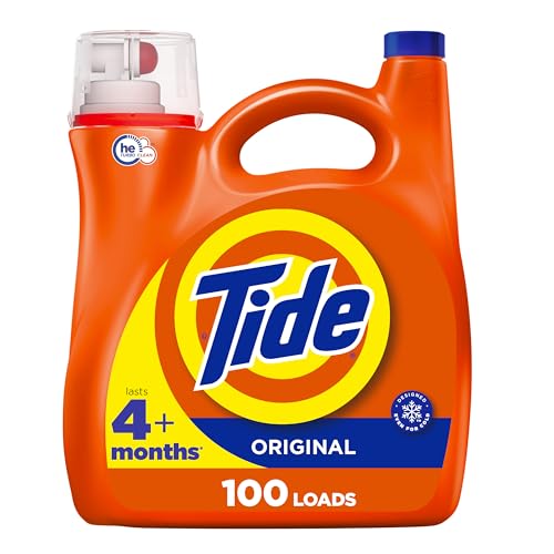 Tide Liquid Laundry Detergent, Original Scent, HE Compatible, 100 Loads, 132 fl oz