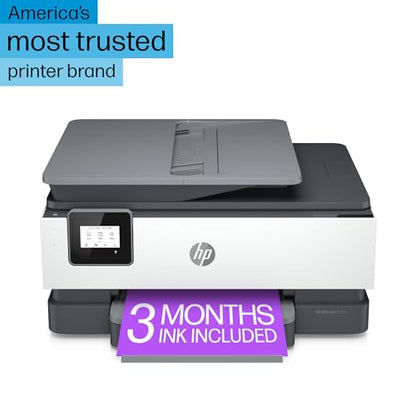 HP OfficeJet 8015e Wireless Color All-in-One Printer with 3 months of ink included