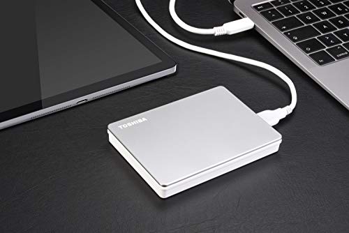 Toshiba Canvio Flex 2TB Portable External Hard Drive USB-C USB 3.0, Silver for PC, Mac, & Tablet - HDTX120XSCAA