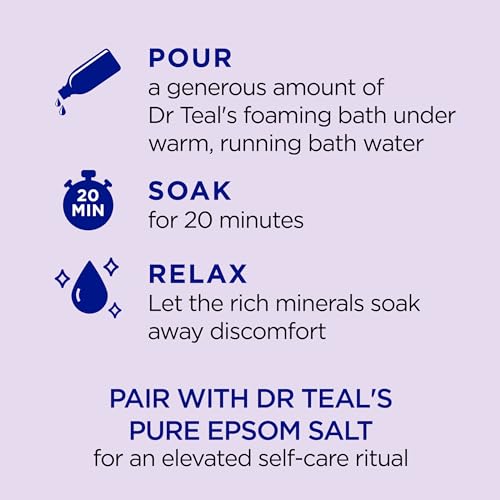 Dr Teal's Foaming Bath with Pure Epsom Salt, Soothe & Sleep with Lavender, 34 fl oz (Pack of 2)