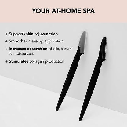 Kitsch Dermaplaning Tool - Face Razors for Women and Men, Eyebrow Trimmer & Face Shaver for Women, Facial Hair Removal for Women and Men, Dermaplane Razor for Women Face, 12 pc (Black)