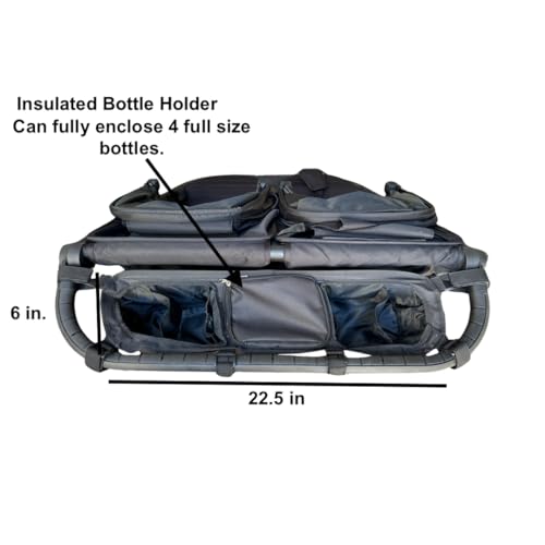 Double Stroller Organizer for Bob Duallie and Baby Jogger City Mini GT Black