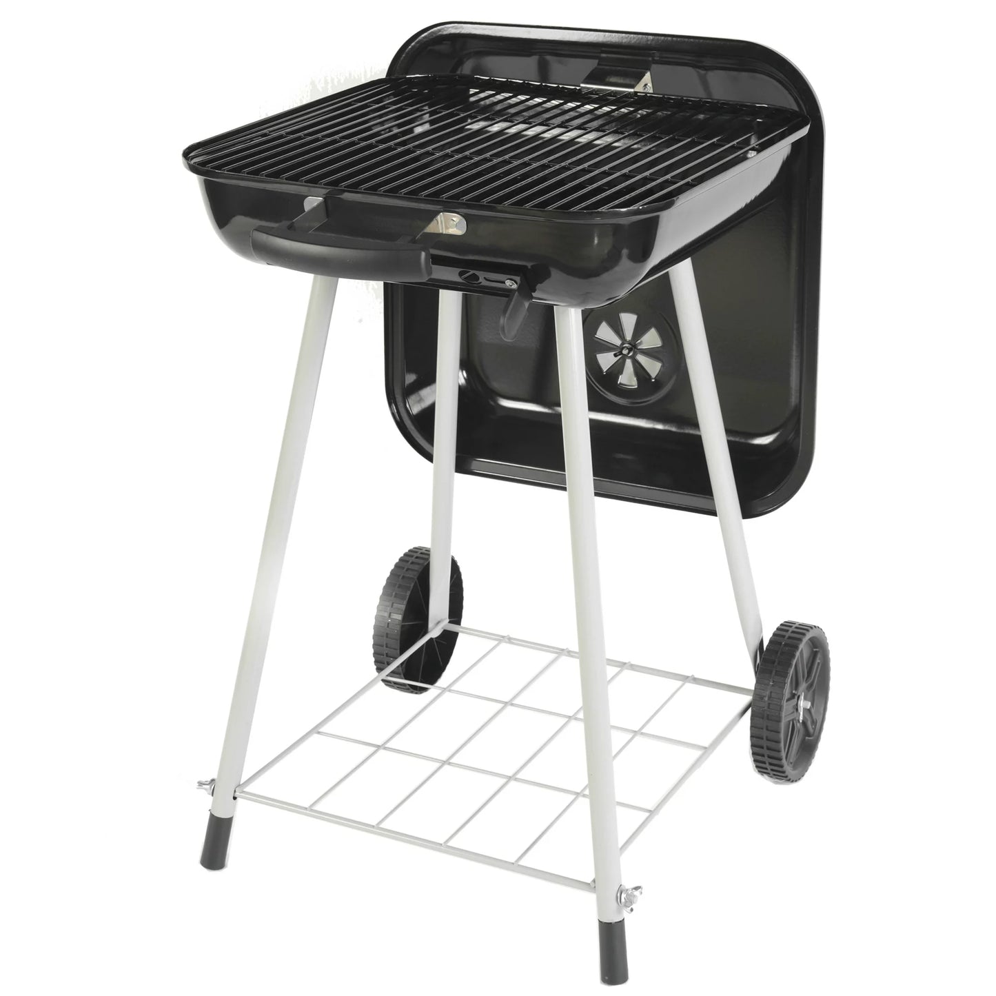 Expert Grill 17.5 Square Steel Charcoal Grill with Wheels Black