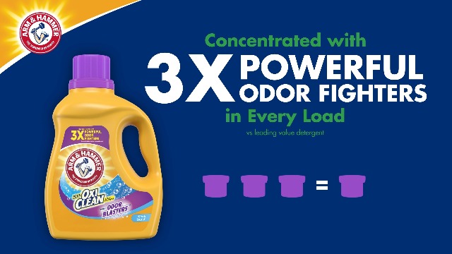 Arm & Hammer Plus OxiClean Odor Blasters Fresh Burst, 128 Loads Liquid Laundry Detergent, 166.5 Fl oz