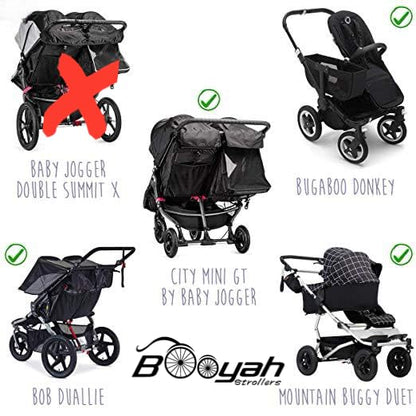 Double Stroller Organizer for Bob Duallie and Baby Jogger City Mini GT Black