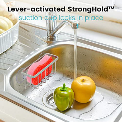 Sponge Holder for Kitchen Sink, Kitchen Sink Sponge Holder, Kitchen Sink Caddy,Dish Sponge Holder （Mat Silver）