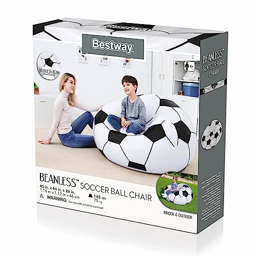 UP IN & OVER Soccer Ball Inflatable Chair, Relaxing, Vinyl, 45" X 44" X 26"