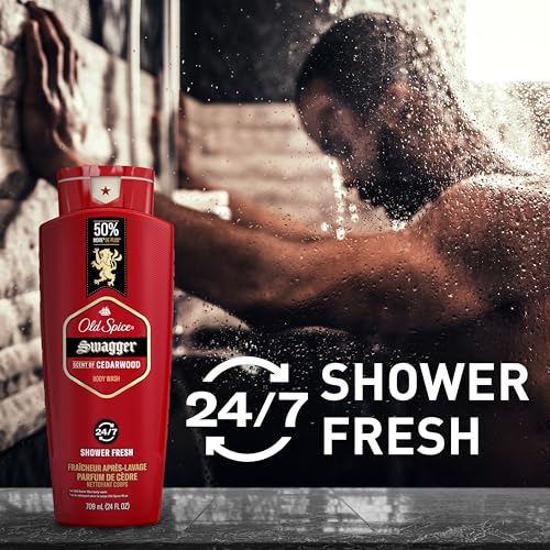 Old Spice Red Collection Swagger Scent with Cedarwood, Men's Body Wash, 24 oz (Pack of 2)