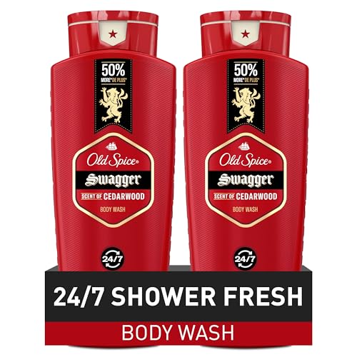 Old Spice Red Collection Swagger Scent with Cedarwood, Men's Body Wash, 24 oz (Pack of 2)