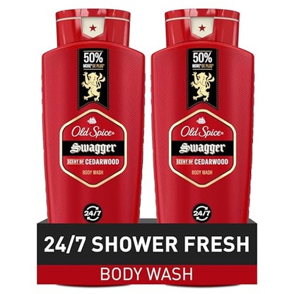 Old Spice Red Collection Swagger Scent with Cedarwood, Men's Body Wash, 24 oz (Pack of 2)