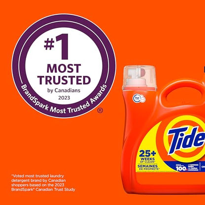 Tide Liquid Laundry Detergent, Original Scent, HE Compatible, 100 Loads, 132 fl oz