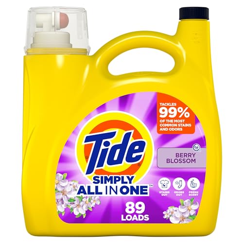 Tide Simply Clean & Fresh Liquid Laundry Detergent, Berry Blossom, 89 loads, 117 fl oz