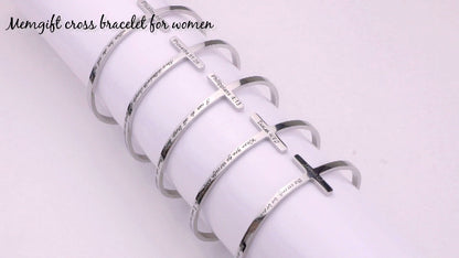 𝐂𝐫𝐨𝐬𝐬 𝐁𝐫𝐚𝐜𝐞𝐥𝐞𝐭 Religious Cuff Bangle 𝐁𝐢𝐛𝐥𝐞 𝐕𝐞𝐫𝐬𝐞 Christian Gifts Jewelry for 𝐖𝐨𝐦𝐞𝐧