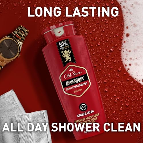 Old Spice Red Collection Swagger Scent with Cedarwood, Men's Body Wash, 24 oz (Pack of 2)