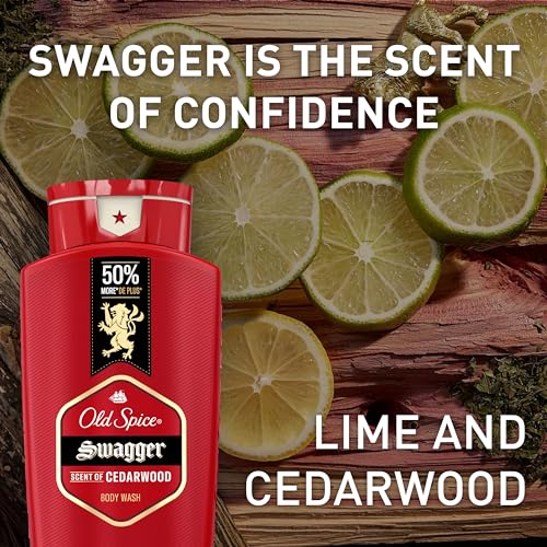 Old Spice Red Collection Swagger Scent with Cedarwood, Men's Body Wash, 24 oz (Pack of 2)