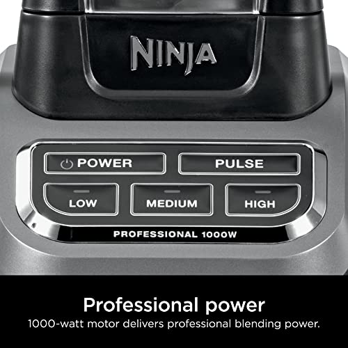 Ninja BL610 Professional 72 Oz Countertop 1000 Watt Base and Total Crushing Technology for Smoothies Ice and Frozen Fruit Black Blender Pitcher