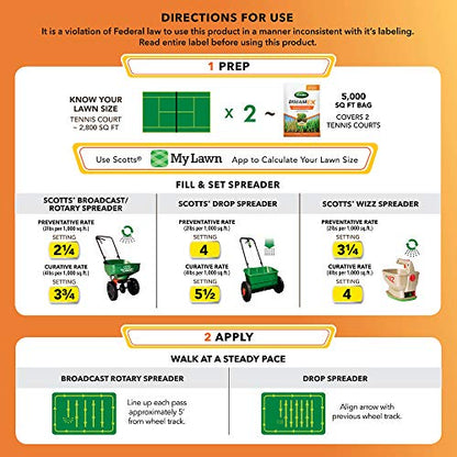 Scotts DiseaseEx Lawn Fungicide, Controls and Prevents Disease Up to 4 Weeks, Treats Up to 5,000 sq. ft., 10 lbs.