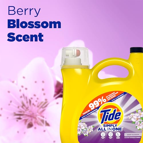 Tide Simply Clean & Fresh Liquid Laundry Detergent, Berry Blossom, 89 loads, 117 fl oz